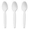 Heavyweight Plastic Cutlery, Spoon, Plastic, White, 100/Pack