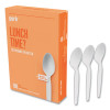 Heavyweight Plastic Cutlery, Spoon, Plastic, White, 100/Pack