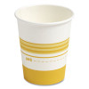 Paper Hot Cups, 8 Oz, White/Yellow, 50/Pack