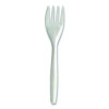 Mediumweight Plastic Cutlery, Fork, White, 300/Pack
