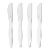Mediumweight Plastic Cutlery, Knife, Plastic, White, 1,000/Pack