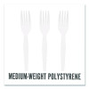Mediumweight Plastic Cutlery, Fork, White, 1,000/Pack