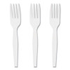 Mediumweight Plastic Cutlery, Fork, White, 1,000/Pack