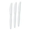 Heavyweight Plastic Cutlery, Knife, White, 100/Pack