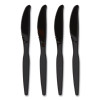 Heavyweight Plastic Cutlery, Knife, Black, 100/Pack