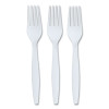Heavyweight Plastic Cutlery, Fork, White, 100/Pack