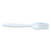 Heavyweight Plastic Cutlery, Fork, White, 100/Pack