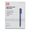 Quick Dry Gel Pen, Retractable, Fine 0.5 Mm, Blue Ink, Blue Barrel, Dozen