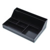 Plastic Desktop Organizer, 6 Compartments, 6.81 x 9.84 x 2.75, Black