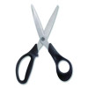 Stainless Steel Scissors, 8" Long, 3.58" Cut Length, Straight Black Handle