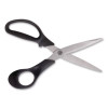 Stainless Steel Scissors, 8" Long, 3.58" Cut Length, Straight Black Handle