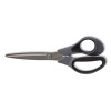 Non-Stick Titanium-Coated Scissors, 8" Long, 3.86" Cut Length, Straight Gray/Black Handle, Gun-Metal Gray Blades, 2/Pack