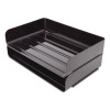 Side-Load Stackable Plastic Document Tray, 1 Section, Legal-Size, 15.06 X 9.72 X 3.01, Black, 2/Pack