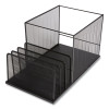 Wire Mesh Combination Organizer, Incline Sorter/Hanging File, 4 Sections, Letter-Size, 11.81 X 20.28 X 11.81, Matte Black