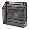 Wire Mesh Incline Sorter, Enclosed Design, 3 Sections, Letter-Size, 13.78 X 16.61 X 12.4, Matte Black