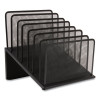 Wire Mesh Incline Sorter, Open Design, 7 Sections, Letter-Size, 11.41 X 11.41 X 11.02, Matte Black