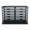 Front-Load Enclosed Wire Mesh Horizontal Document Organizer, 12 Sections, Legal-Size, 24.65 X 15.59 X 16.3, Matte Black