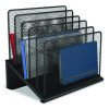 Wire Mesh Incline Sorter, Open Design, 5 Sections, Letter-Size, 7.72 X 11.65 X 10.83, Matte Black