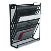 Wire Mesh Incline Sorter, Enclosed Design, 5 Sections, Letter-Size, 13.38 X 4.52 X 16.45, Matte Black