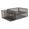 Wire Mesh Combination Organizer, Vertical/Horizontal, 4 Sections, Letter-Size, 11.2 X 17.4 X 6.54, Matte Black