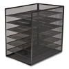 Front-Load Enclosed Wire Mesh Horizontal Document Organizer, 6 Sections, Letter-Size, 9.25 X 13.38 X 13.38, Matte Black
