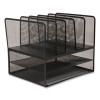 Wire Mesh Combination Organizer, Vertical/Horizontal, 7 Sections, Letter-Size, 11.22 X 13.23 X 11.34, Matte Black