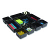 Ten-Compartment Plastic Drawer Organizer, 7.83 X 8.19 X 5.35, Black