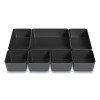 Ten-Compartment Plastic Drawer Organizer, 7.83 X 8.19 X 5.35, Black