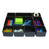 Ten-Compartment Plastic Drawer Organizer, 7.83 X 8.19 X 5.35, Black