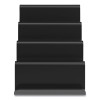 Four Compartment Business Card Holder, Holds 100 Cards, 3.9 X 6.3 X 4, Plastic, Black