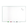 Magnetic Steel Dry Erase Board, 24" x 36", White Surface, Gray/Natural Aluminum Frame
