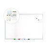 Magnetic Steel Dry Erase Board, 24" x 36", White Surface, Gray/Natural Aluminum Frame