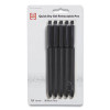 Quick Dry Gel Pen, Retractable, Fine 0.5 Mm, Black Ink, Black Barrel, 5/Pack