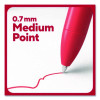 Quick Dry Gel Pen, Retractable, Medium 0.7 Mm, Red Ink, Red Barrel, Dozen