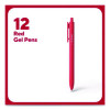 Quick Dry Gel Pen, Retractable, Medium 0.7 Mm, Red Ink, Red Barrel, Dozen