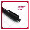 Quick Dry Gel Pen, Retractable, Fine 0.5 Mm, Black Ink, Black Barrel, Dozen