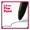 Quick Dry Gel Pen, Retractable, Fine 0.5 Mm, Black Ink, Black Barrel, Dozen