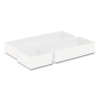 Three-Piece Plastic Drawer Organizer, 3.23 X 3.23 X 1.47, 6.26 X 3.23 X 1.47, 9.5 X 3.23 X 1.47, White, 3/Set