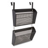 Wire Mesh Wall File, 2 Sections, Letter Size, 14.37" x 3.34", Black