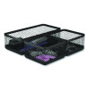 Three Compartment Stackable Wire Mesh Desk Organizer, 8.46 X 4.92 X 4.33, Black