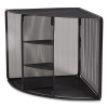 Wire Mesh Corner Organizer, Four Sections, 5.28 x 14.17 x 19.37, Black