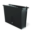 Moisture-Resistant Hanging Pocket File, 7 Sections, 1/5-Cut Tabs, Letter Size, Black
