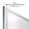 Magnetic Steel Dry Erase Board, 24" x 24", White Surface, Gray/Natural Aluminum Frame