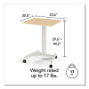 Essentials Sit-Stand Single-Column Mobile Workstation, 23.6" x 20.5" x 29.6" To 44.2", Natural Wood/Light Gray