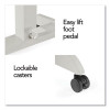 Essentials Sit-Stand Single-Column Mobile Workstation, 23.6" x 20.5" x 29.6" To 44.2", Natural Wood/Light Gray