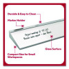 Glass Desktop Dry Erase Board, 18.1" x 5.9", White Surface, Aluminum Frame