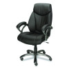 Ramsey Bonded Leather Manager Chair, Supports Up To 275 Lb, 18.6" To 22.5" Seat Height, Black Seat/Back, Black Base