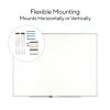 Melamine Dry Erase Board, 48" x 36", White Surface, Gray/Natural Aluminum Frame