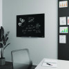 Tempered Glass Dry Erase Board, 48" x 36", Black Surface