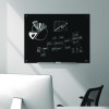 Tempered Glass Dry Erase Board, 48" x 36", Black Surface